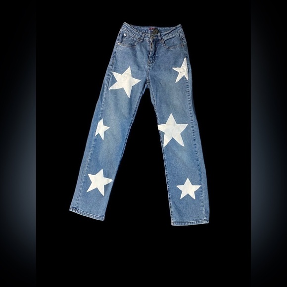 Jag Western Glove Works Women’s Star Jeans Size 2 Light Wash Wide Leg Boho - Picture 16 of 16